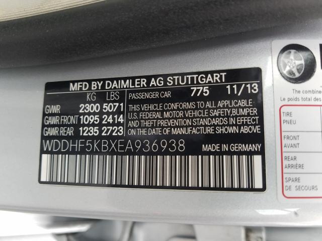 Photo 10 from auction – 2014 MERCEDES-BENZ E 350 with VIN WDDHF5KBXEA936938