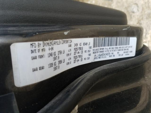 Photo 10 from auction – 2004 JEEP GRAND CHER with VIN 1J4GW48S54C402279