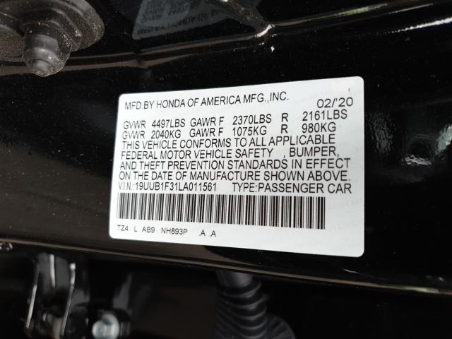Photo 10 from auction – 2020 ACURA TLX with VIN 19UUB1F31LA011561