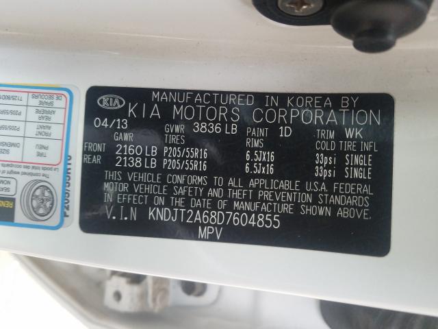 Снимка 10 от търг – 2013 KIA SOUL + с VIN KNDJT2A68D7604855