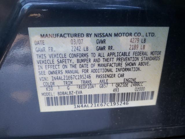 Photo 10 from auction – 2007 NISSAN ALTIMA 2.5 with VIN 1N4AL21E67C195246
