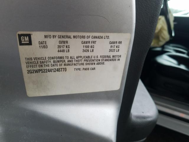 Photo 10 from auction – 2005 PONTIAC GRAND PRIX with VIN 2G2WS522651240475