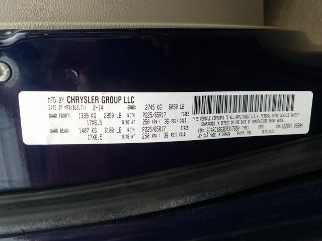 Photo 10 from auction – 2014 CHRYSLER TOWN & COU with VIN 2C4RC1BG3ER317850