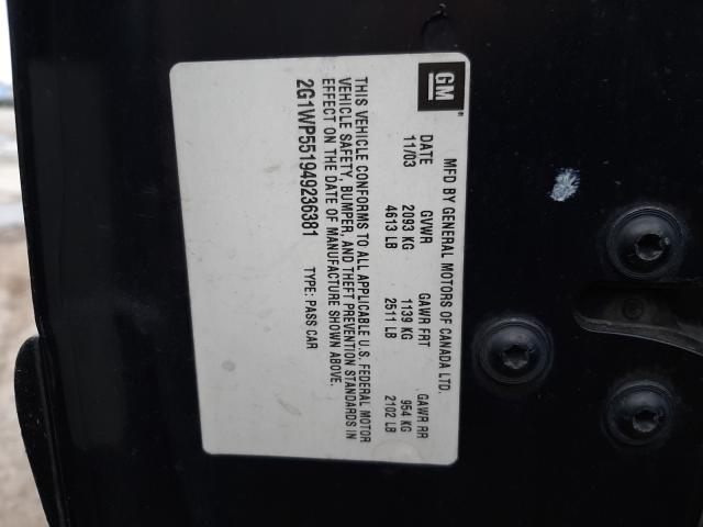 Photo 10 from auction – 2004 CHEVROLET IMPALA SS with VIN 2G1WP551949236381