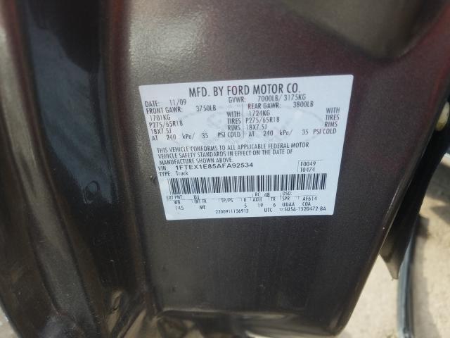 Photo 10 from auction – 2010 FORD F150 SUPER with VIN 1FTEX1E85AFA92534