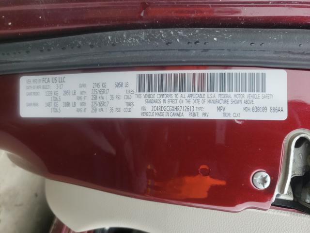 Photo 10 from auction – 2017 DODGE GRAND CARA with VIN 2C4RDGCGXHR712613