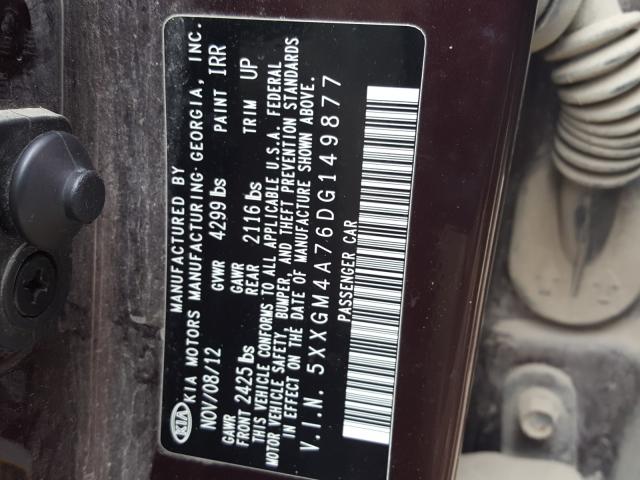 Photo 10 from auction – 2013 KIA OPTIMA LX with VIN 5XXGM4A76DG149877
