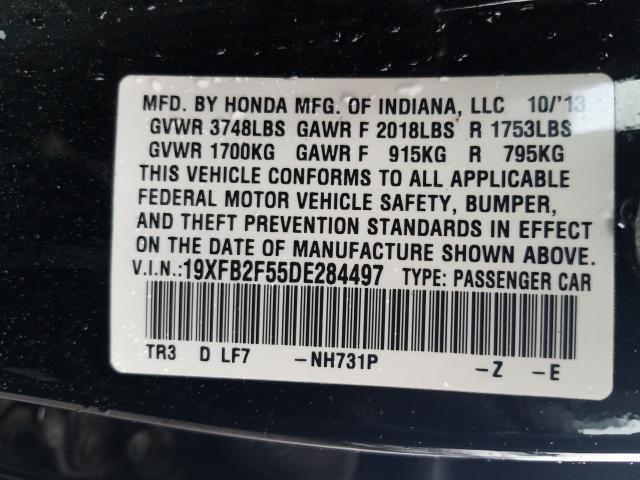 Photo 10 from auction – 2013 HONDA CIVIC LX with VIN 19XFB2F55DE284497