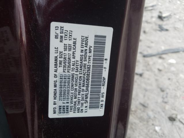 Photo 10 from auction – 2013 HONDA ODYSSEY EX with VIN 5FNRL5H66DB082683