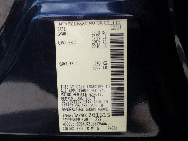 Photo 10 from auction – 2014 NISSAN ALTIMA 2.5 with VIN 1N4AL3AP4EC201615