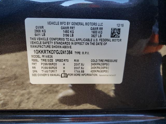 Photo 10 from auction – 2016 GMC ACADIA DEN with VIN 1GKKRTKD7GJ241384