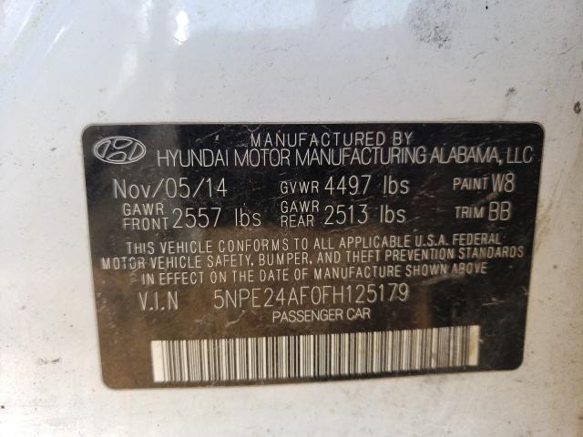 Photo 10 from auction – 2015 HYUNDAI SONATA with VIN 5NPE24AF0FH125179