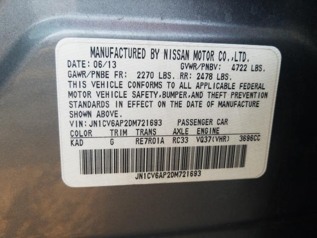 Photo 10 from auction – 2013 INFINITI G37 BASE with VIN JN1CV6AP2DM721693