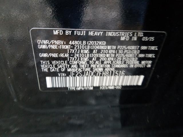 Photo 10 from auction – 2015 SUBARU FORESTER 2 with VIN JF2SJADC7FH811516