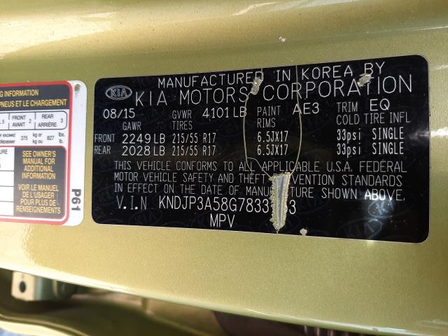 Photo 10 from auction – 2016 KIA SOUL + with VIN KNDJP3A58G7833753