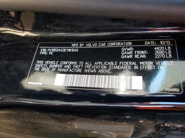 Photo 10 from auction – 2014 VOLVO S80 3.2 with VIN YV1952AS3E1181045