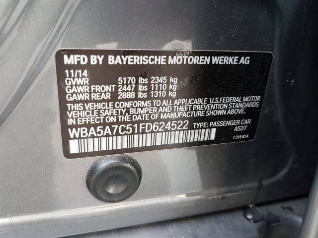 Photo 10 from auction – 2015 BMW 528 XI with VIN WBA5A7C51FD624522
