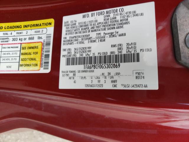 Photo 10 from auction – 2016 FORD MUSTANG GT with VIN 1FA6P8CF0G5302069