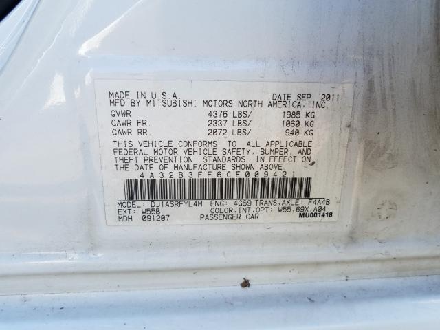 Photo 10 from auction – 2012 MITSUBISHI GALANT ES with VIN 4A32B3FF6CE009421