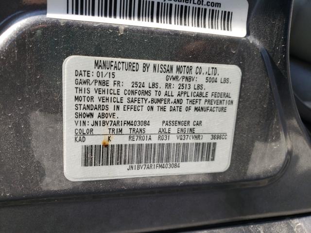 Photo 10 from auction – 2015 INFINITI Q50 BASE with VIN JN1BV7AR1FM403084