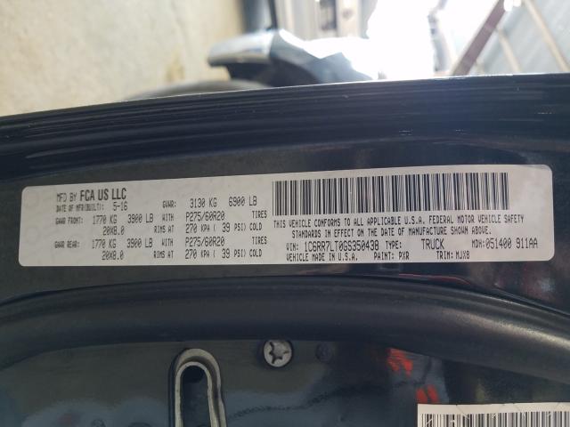 Photo 10 from auction – 2016 RAM 1500 SLT with VIN 1C6RR7LT0GS350438
