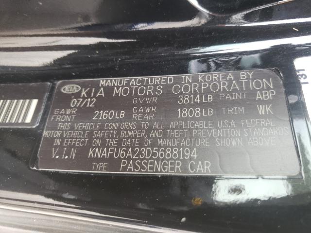 Photo 10 from auction – 2013 KIA FORTE EX with VIN KNAFU6A23D5688194