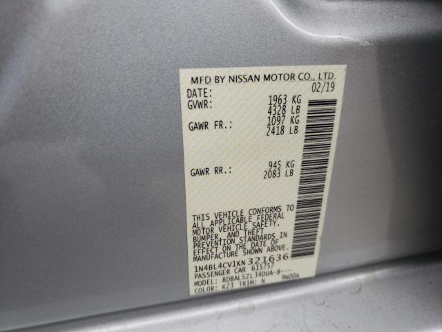 Photo 10 from auction – 2019 NISSAN ALTIMA SR with VIN 1N4BL4CV1KN321636