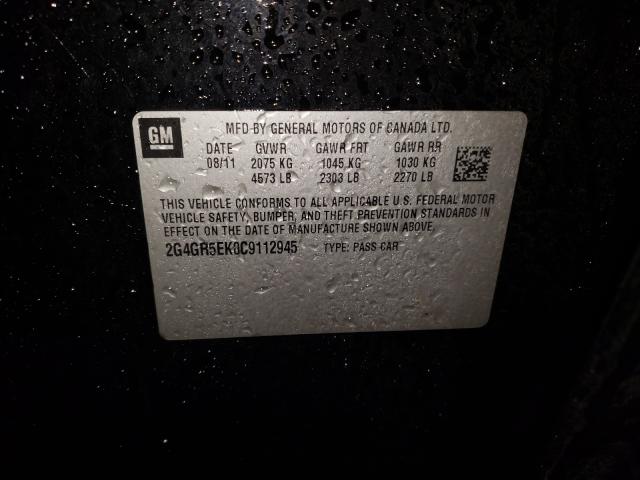 Photo 10 from auction – 2012 BUICK REGAL with VIN 2G4GR5EK0C9112945