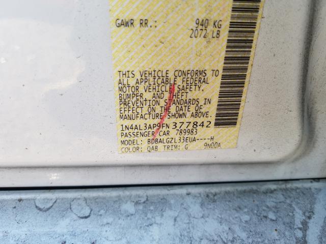 Photo 10 from auction – 2015 NISSAN ALTIMA 2.5 with VIN 1N4AL3AP9FN377842