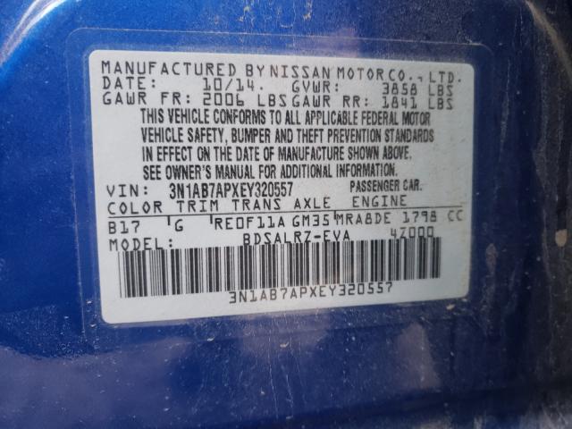 Photo 10 from auction – 2007 NISSAN SENTRA with VIN 3N1AB7APXEY320557
