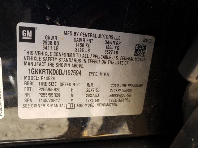 Photo 10 from auction – 2013 GMC ACADIA DEN with VIN 1GKKRTKD0DJ197594