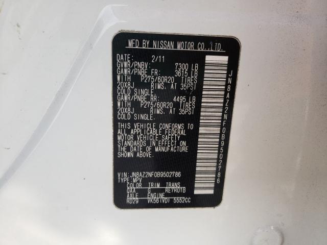 Photo 10 from auction – 2011 INFINITI QX56 with VIN JN8AZ2NF0B9502786
