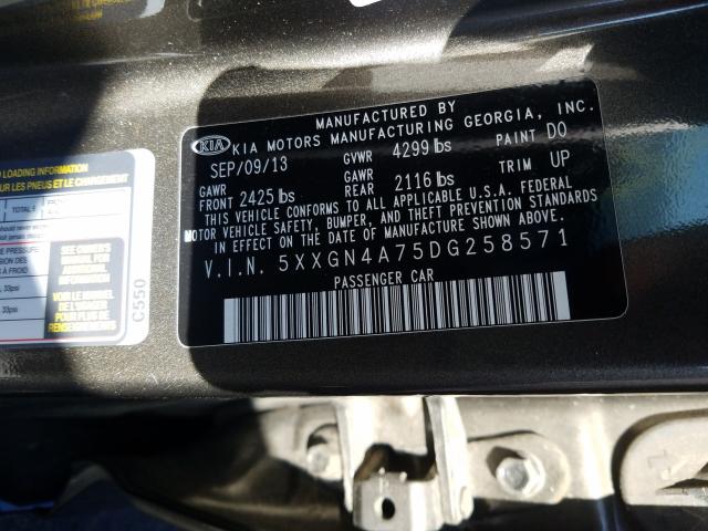 Photo 10 from auction – 2013 KIA OPTIMA EX with VIN 5XXGN4A75DG258571