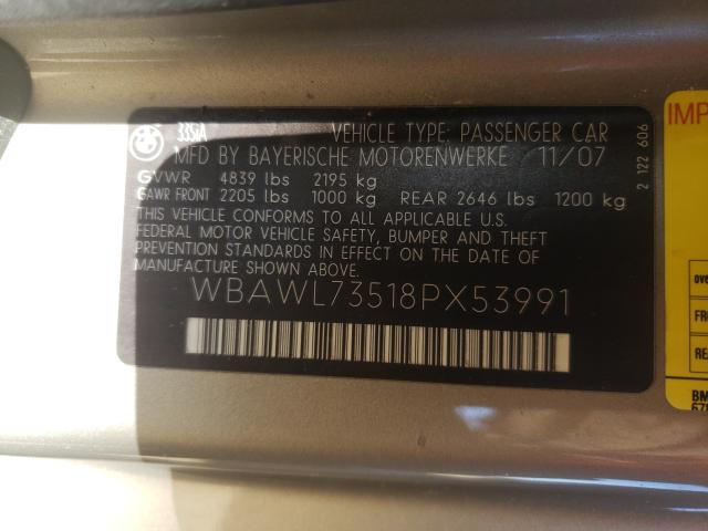 Photo 10 from auction – 2008 BMW 335 I with VIN WBAWL73518PX53991