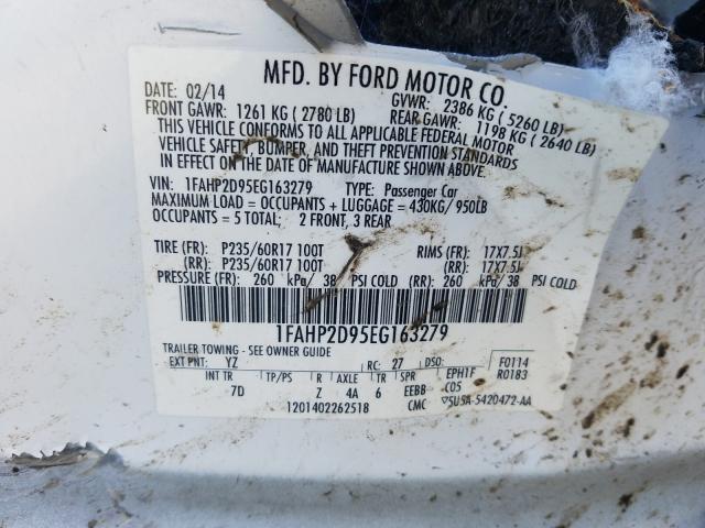 Photo 10 from auction – 2014 FORD TAURUS SE with VIN 1FAHP2D95EG163279