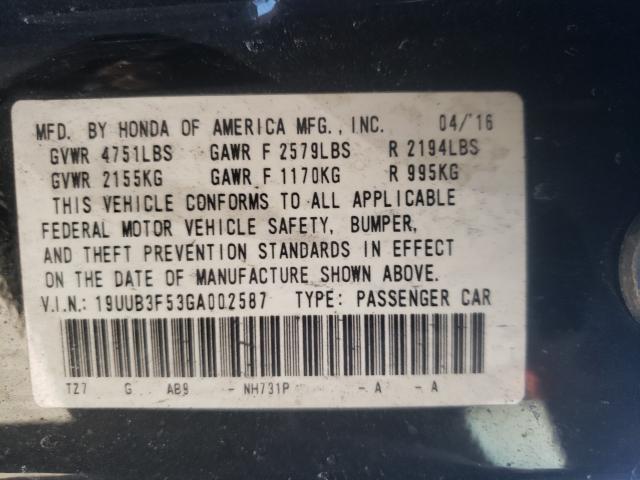 Photo 10 from auction – 2016 ACURA TLX TECH with VIN 19UUB3F53GA002587