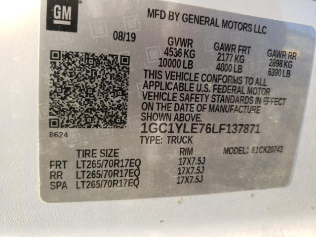 Photo 10 from auction – 2020 CHEVROLET SILVERADO with VIN 1GC1YLE76LF137871