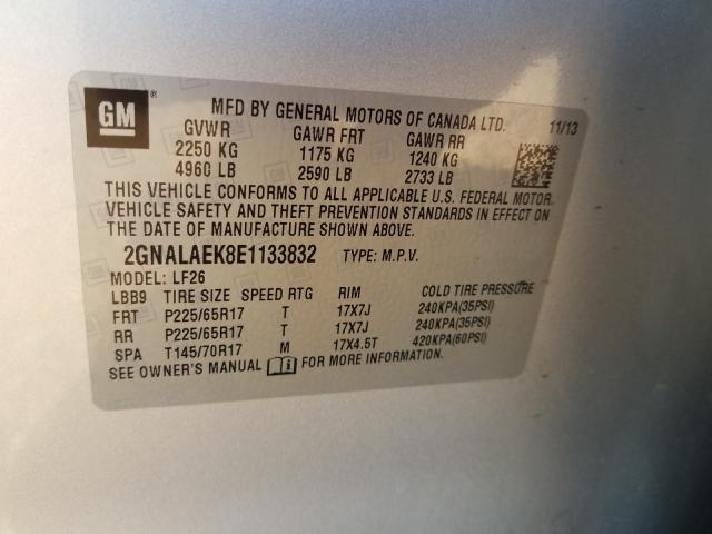 Photo 10 from auction – 2014 CHEVROLET EQUINOX LS with VIN 2GNALAEK8E1133832