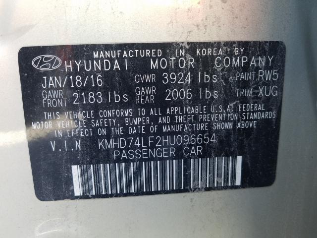 Photo 10 from auction – 2017 HYUNDAI ELANTRA with VIN KMHD74LF2HU096654