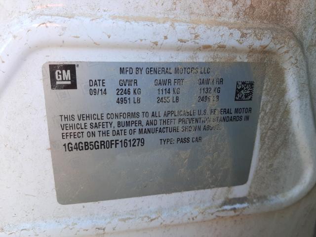 Photo 10 from auction – 2015 BUICK LACROSSE with VIN 1G4GB5GR0FF161279
