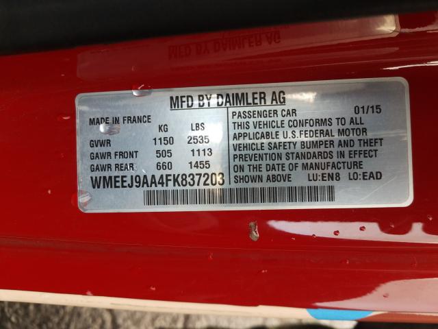 Photo 10 from auction – 2015 SMART FORTWO with VIN WMEEJ9AA4FK837203