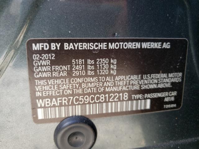 Photo 10 from auction – 2012 BMW 535 I with VIN WBAFR7C59CC812218