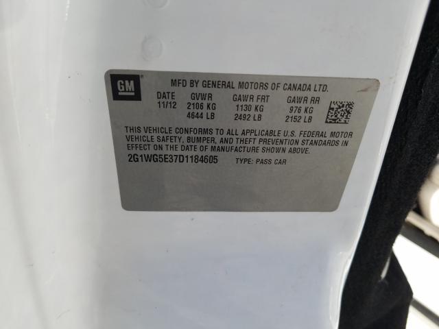 Photo 10 from auction – 2013 CHEVROLET IMPALA LT with VIN 2G1WG5E37D1184605