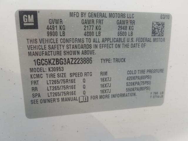 Photo 10 from auction – 2010 CHEVROLET SILVERADO with VIN 1GC5KZBG3AZ223886