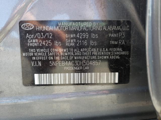 Photo 10 from auction – 2013 HYUNDAI SONATA GLS with VIN 5NPEB4AC3DH504857