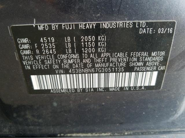 Photo 10 from auction – 2016 SUBARU LEGACY 2.5 with VIN 4S3BNBN67G3051135