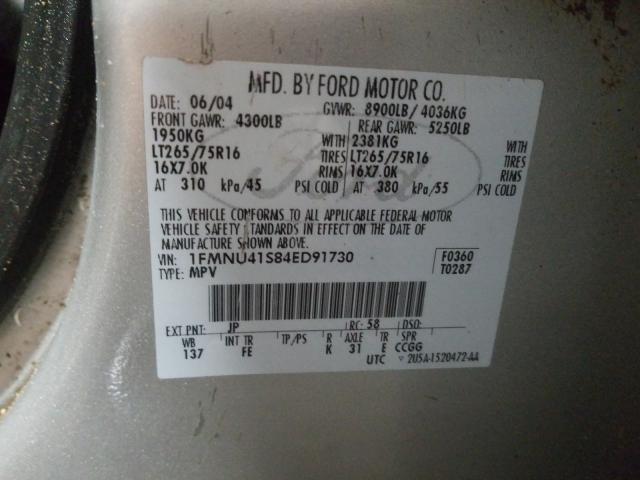 Photo 10 from auction – 2004 FORD EXCURSION with VIN 1FMNU41S84ED91730