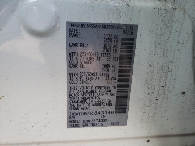 Photo 10 from auction – 2016 NISSAN ROGUE S with VIN 5N1AT2MV7GC843940