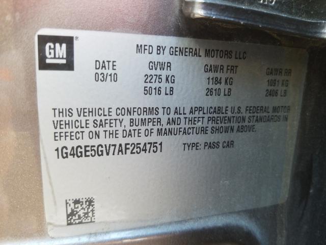 Photo 10 from auction – 2010 BUICK LACROSSE C with VIN 1G4GE5GV7AF254751
