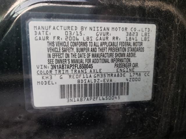 Photo 10 from auction – 2015 NISSAN SENTRA S with VIN 3N1AB7AP2FL650045